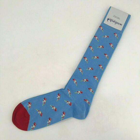 Soxfords Pops! Push Pop Mens Dress Socks NEW Cotton Blend Mens 8-12 Women 10+ - Picture 1 of 5
